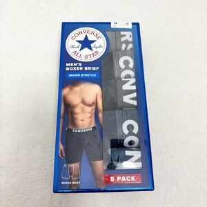 Converse Men's Boxer Briefs 5-Pack - Black, Gray, Blue  Size M